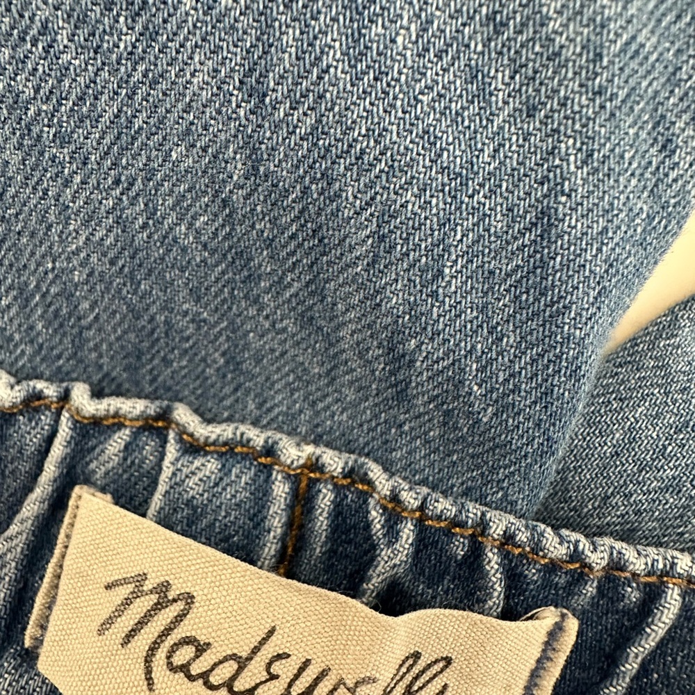 Madewell Flare Wide-Leg Jeans in Denim Blue, Size L, Trendy split hem jeans - Picture 7 of 9